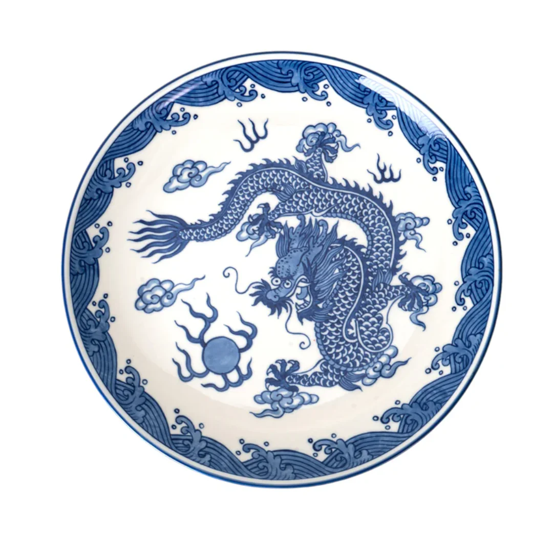 Ryu Dragon Porcelain Round Dinner Plate - 10.5 in