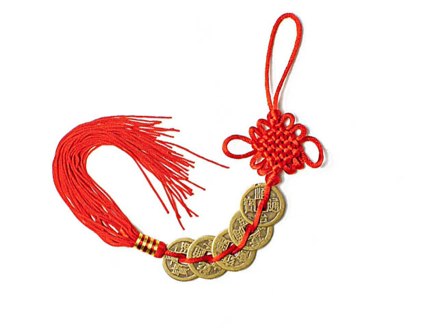 Lucky Coin Ornament with Red Tassel - Image 2