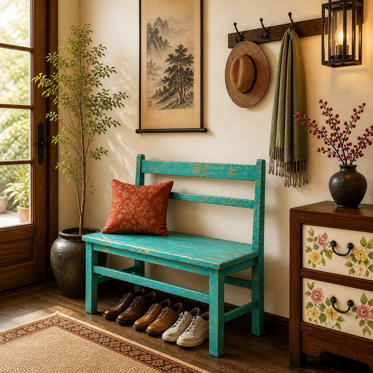 Mini Wooden Bench - Various Colors - Image 7