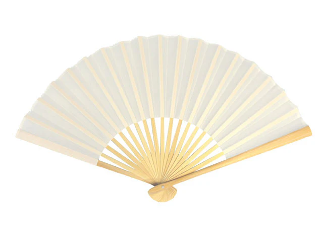 White Nylon Fabric Fan - 9 in.