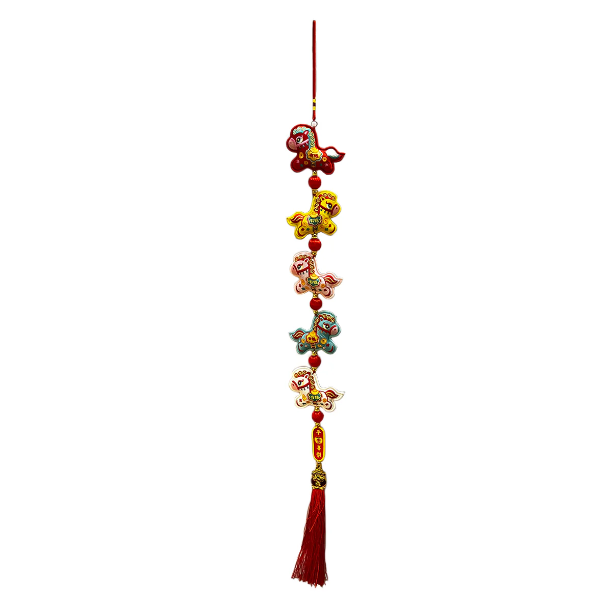 Five-Horse Brocade String Ornament - Image 2