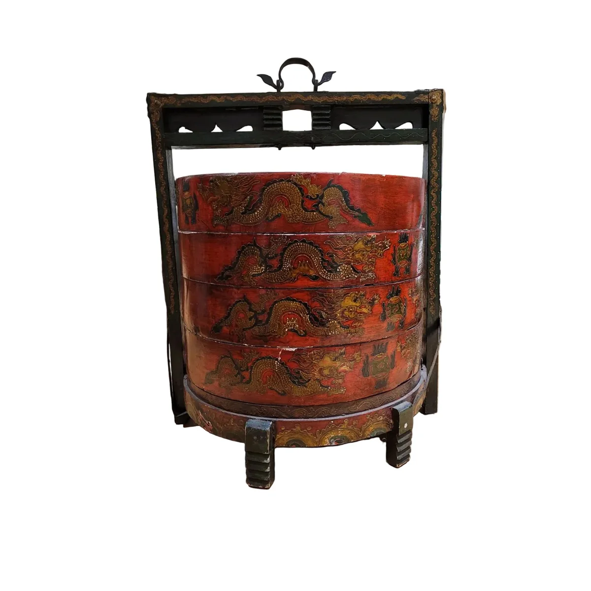 Antique Round Mongolian Wedding Basket