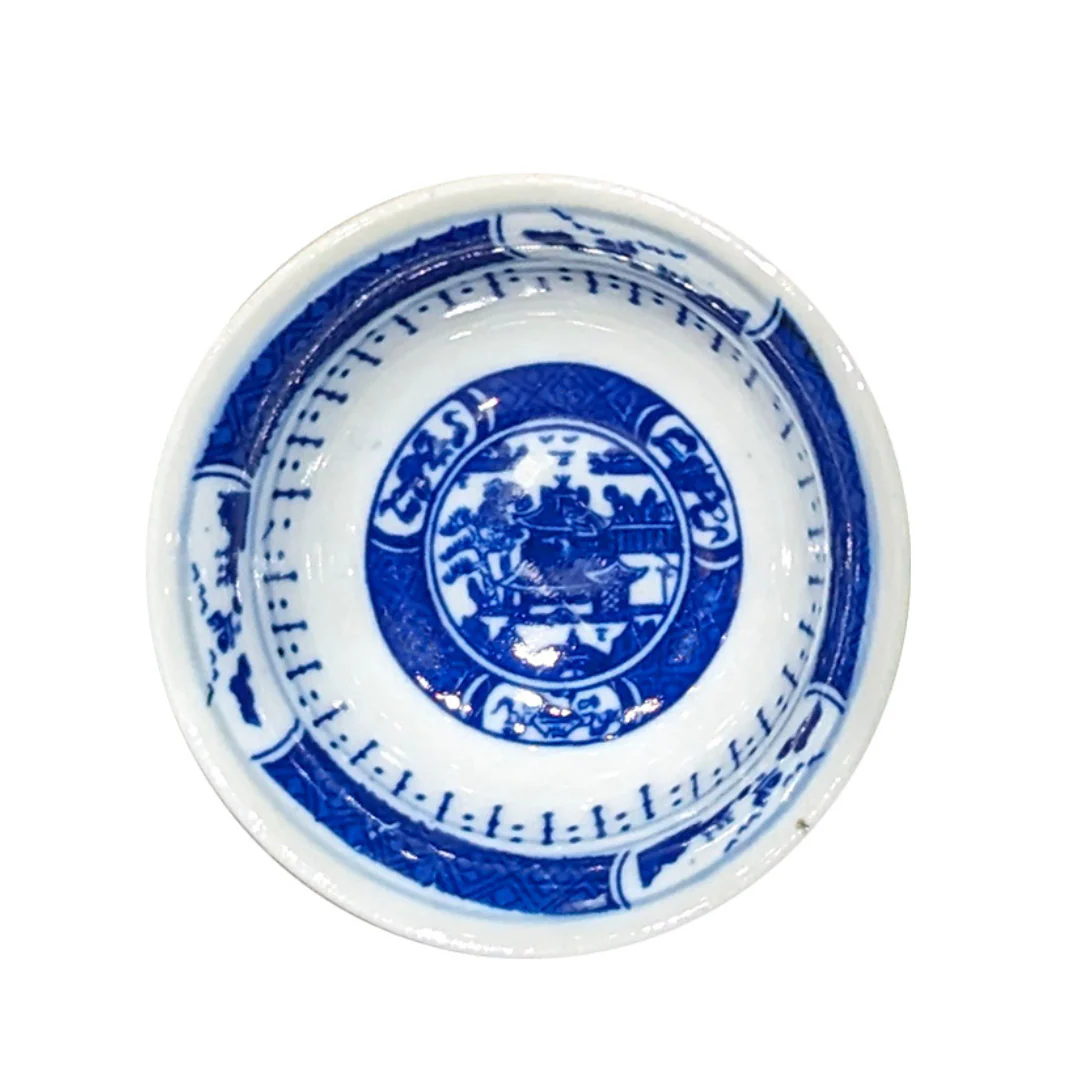 Blue on White Round Sauce Dish - Assorted - Image 2