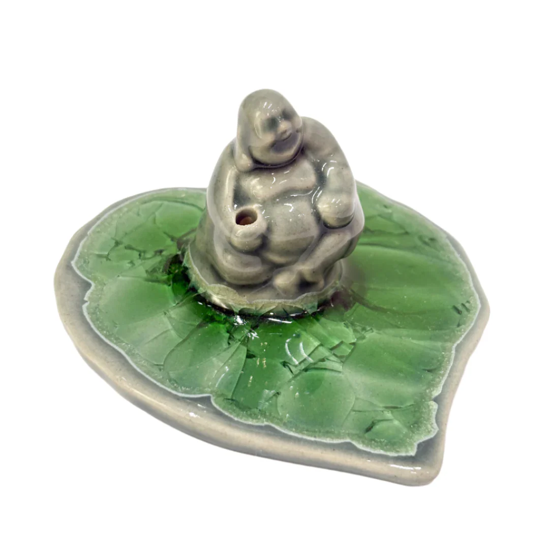 Ceramic Buddha Incense Holder and Ash Catcher