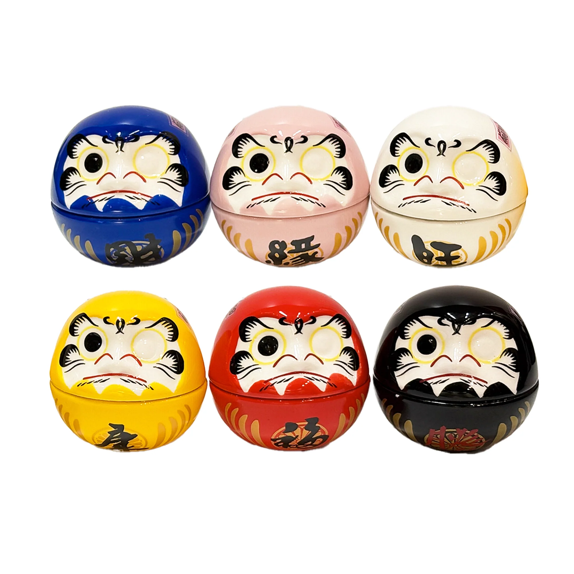 Ceramic Daruma Figurine (Various Colors)