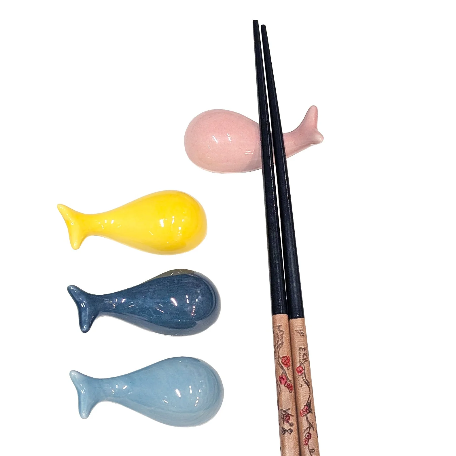 Ceramic Whale Chopstick Rest (Various Colors)