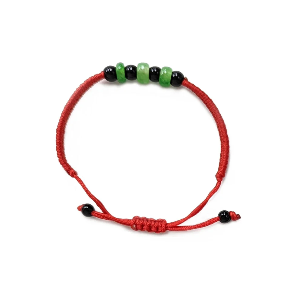 Jade Bracelet with Red Knot - Image 2