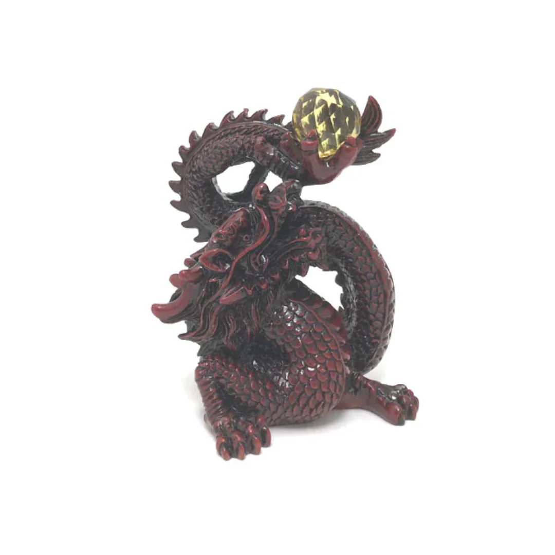 Imperial Dragon with Crystal Ball - Mahogany