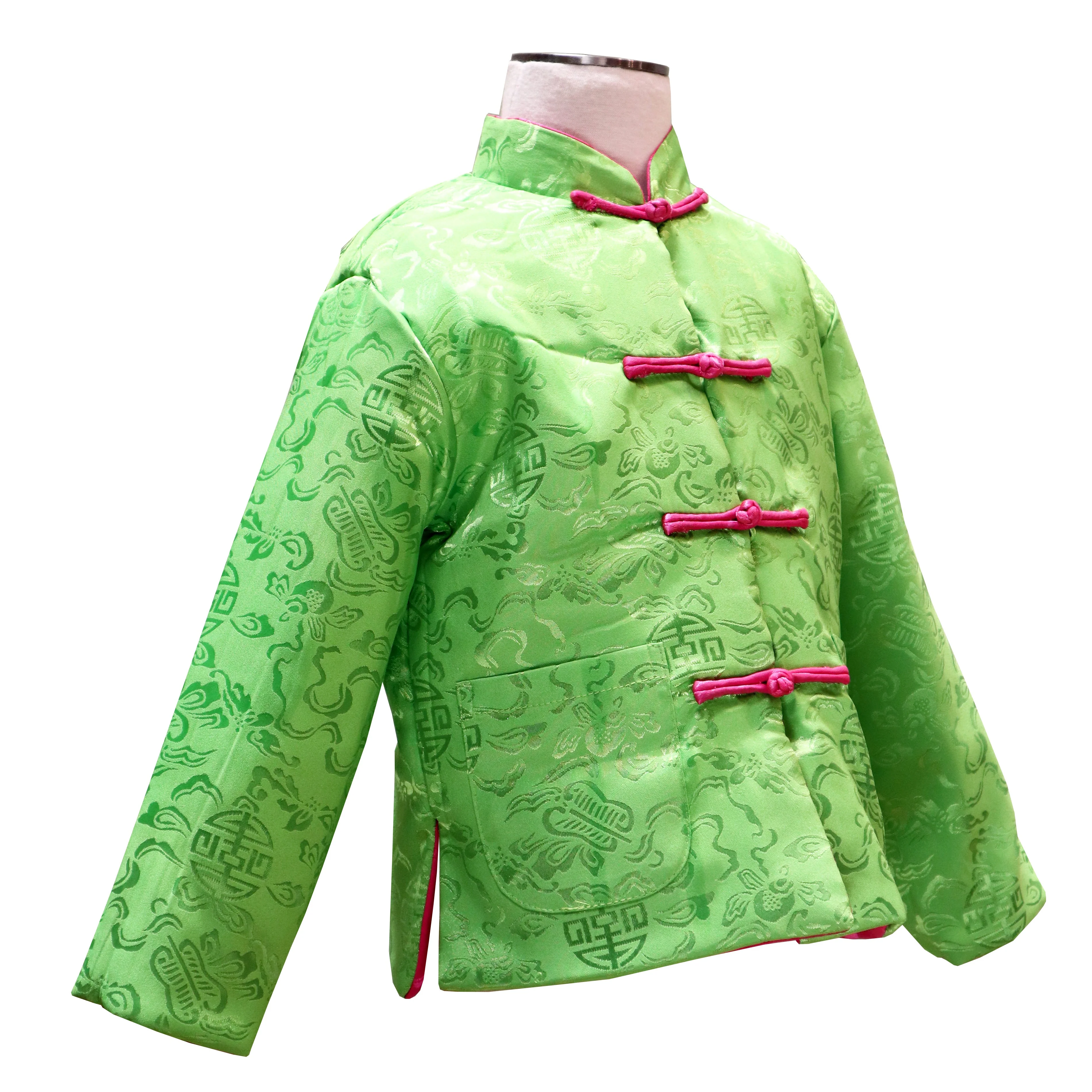 Kids Reversible Tang Jacket - Pink and Green - Image 2