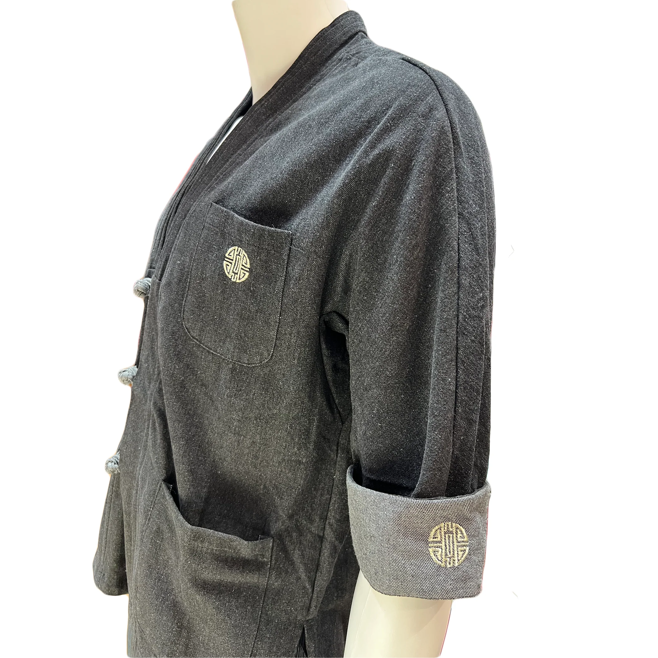 Denim Kimono Jacket with Longevity Character - Image 2
