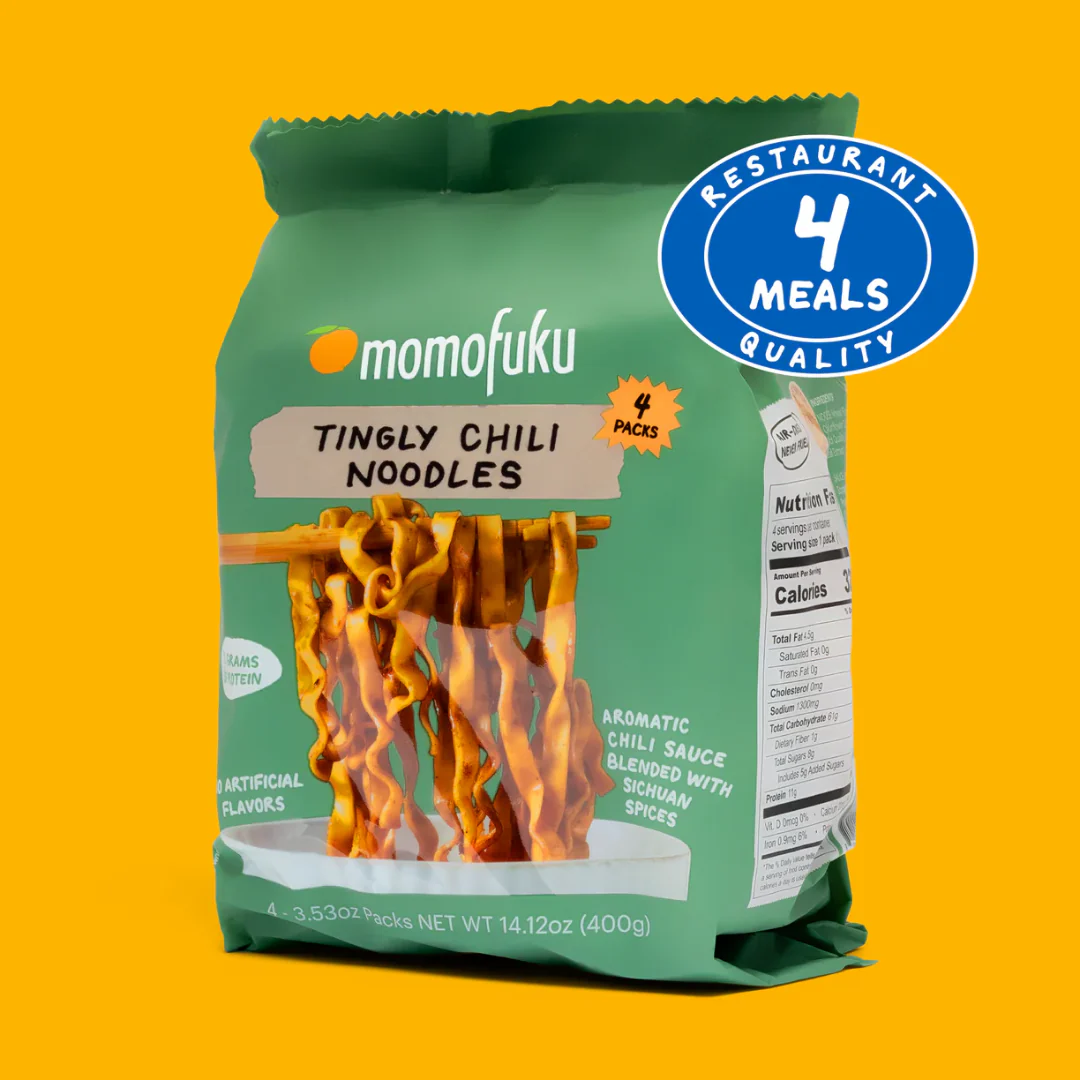 Momofuku Tingly Chili Wavy Noodles (4 Pack)