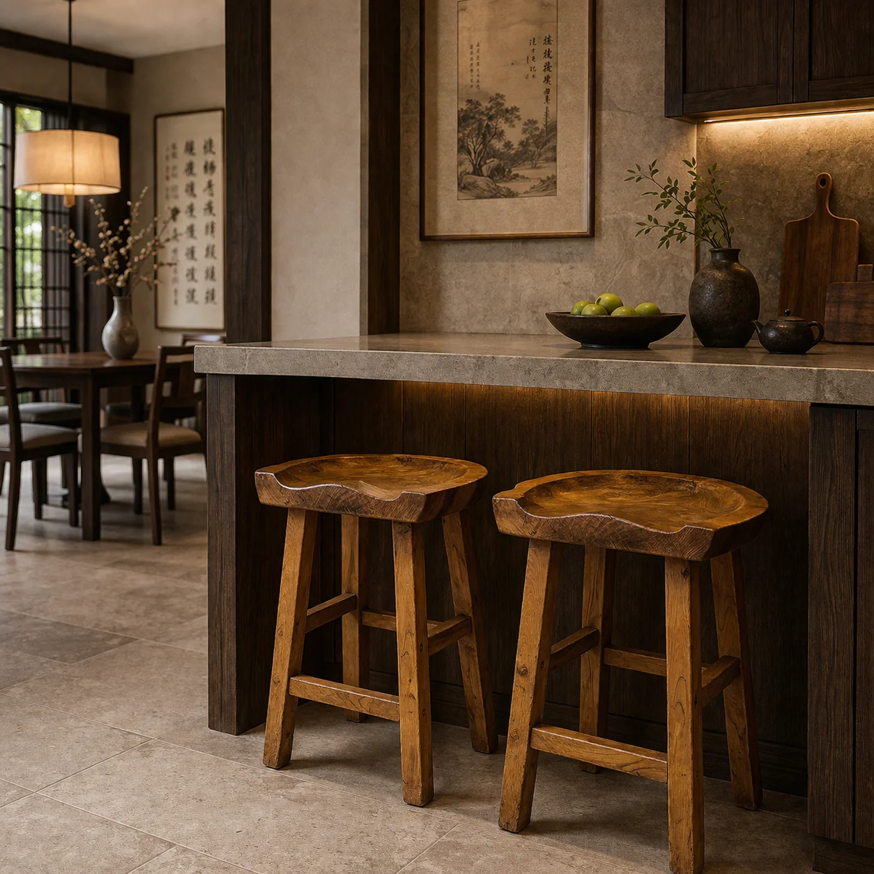 Natural Teak Bar Stool - Image 3
