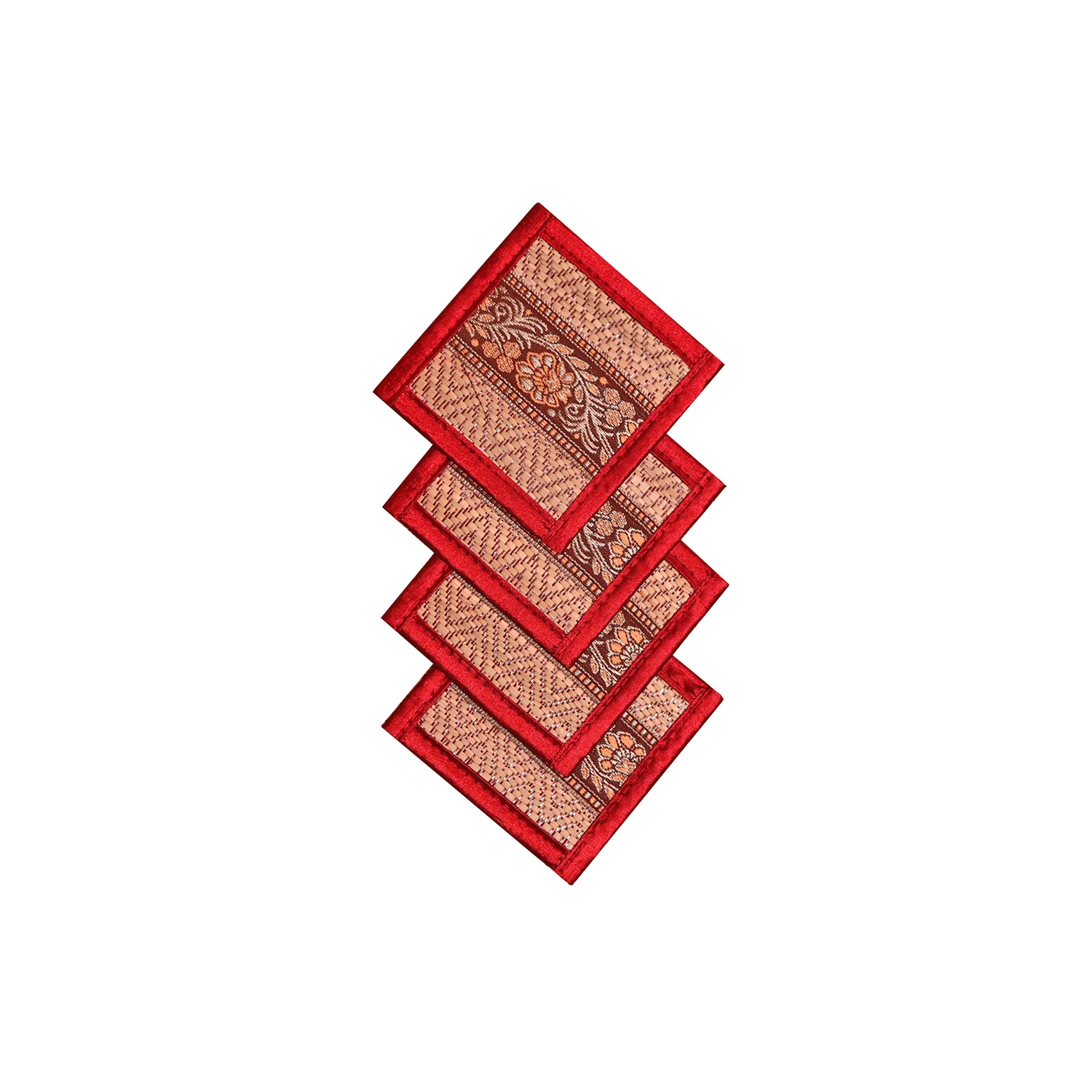 Thai-Style Woven Coasters - Set of 4 (Various Colors)