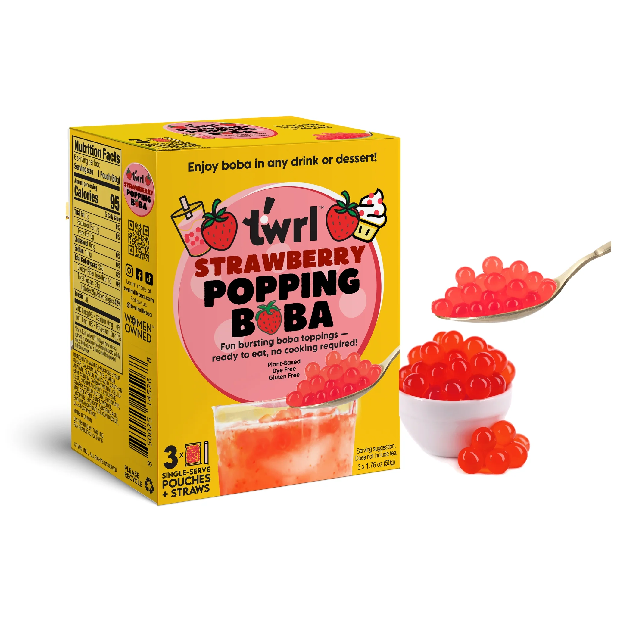 TWRL Strawberry Popping Boba